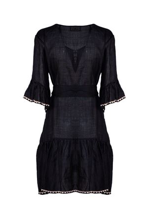 Abito corto in ramie nero PHO FIRENZE | 4323219NERO